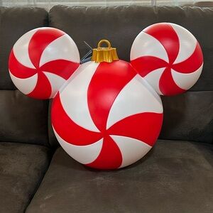 Disney MICKEY MOUSE Candy Cane Icon Large ORNAMENT Light-Up Decor 18" Blow Mold